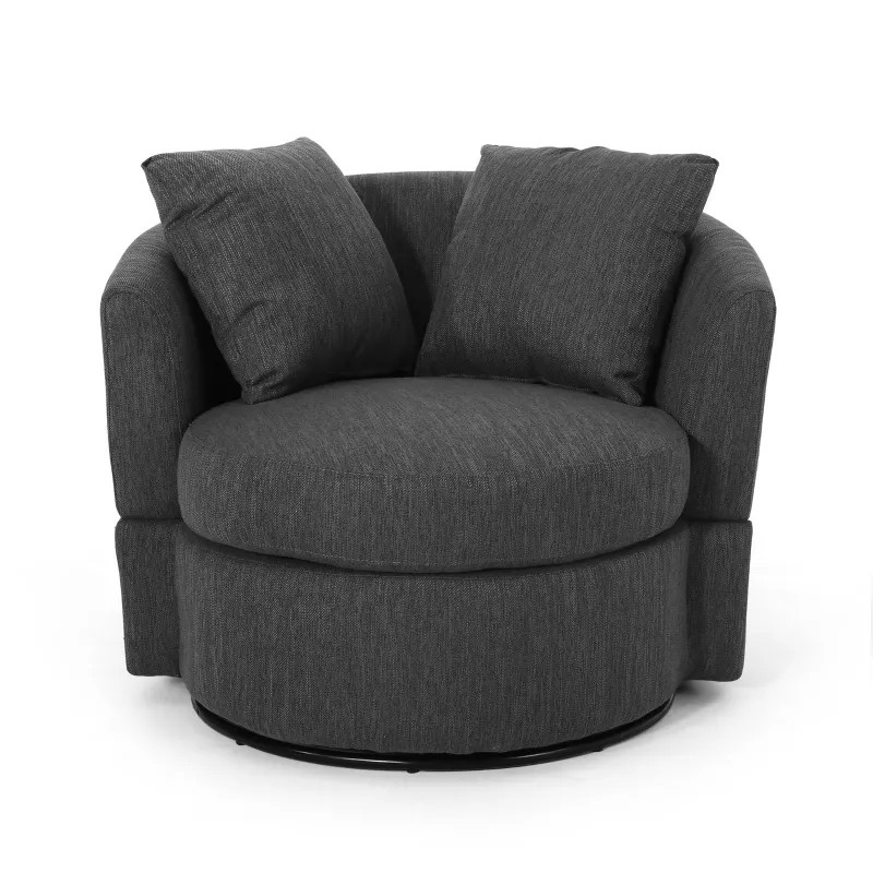 Smyrna Contemporary Upholstered Swivel Club Chair - Christopher Knight Home | Target