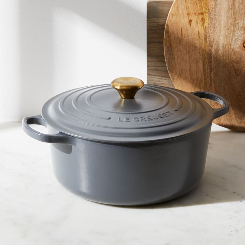 Le Creuset Signature Round 7.25-Qt. Graphite Grey Enameled Cast Iron Dutch Oven with Lid + Review... | Crate & Barrel