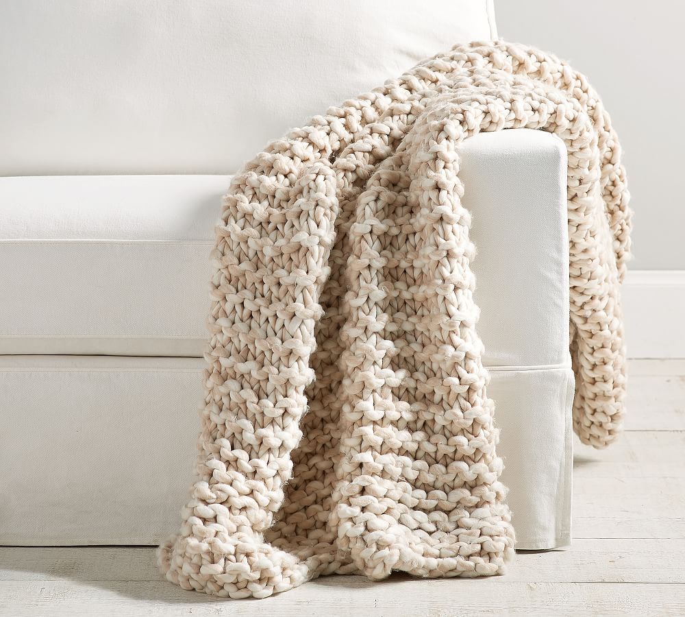 Chunky Handknit Throw Blanket | Pottery Barn (US)