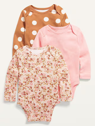 Unisex 3-Pack Long-Sleeve Bodysuit for Baby | Old Navy (US)