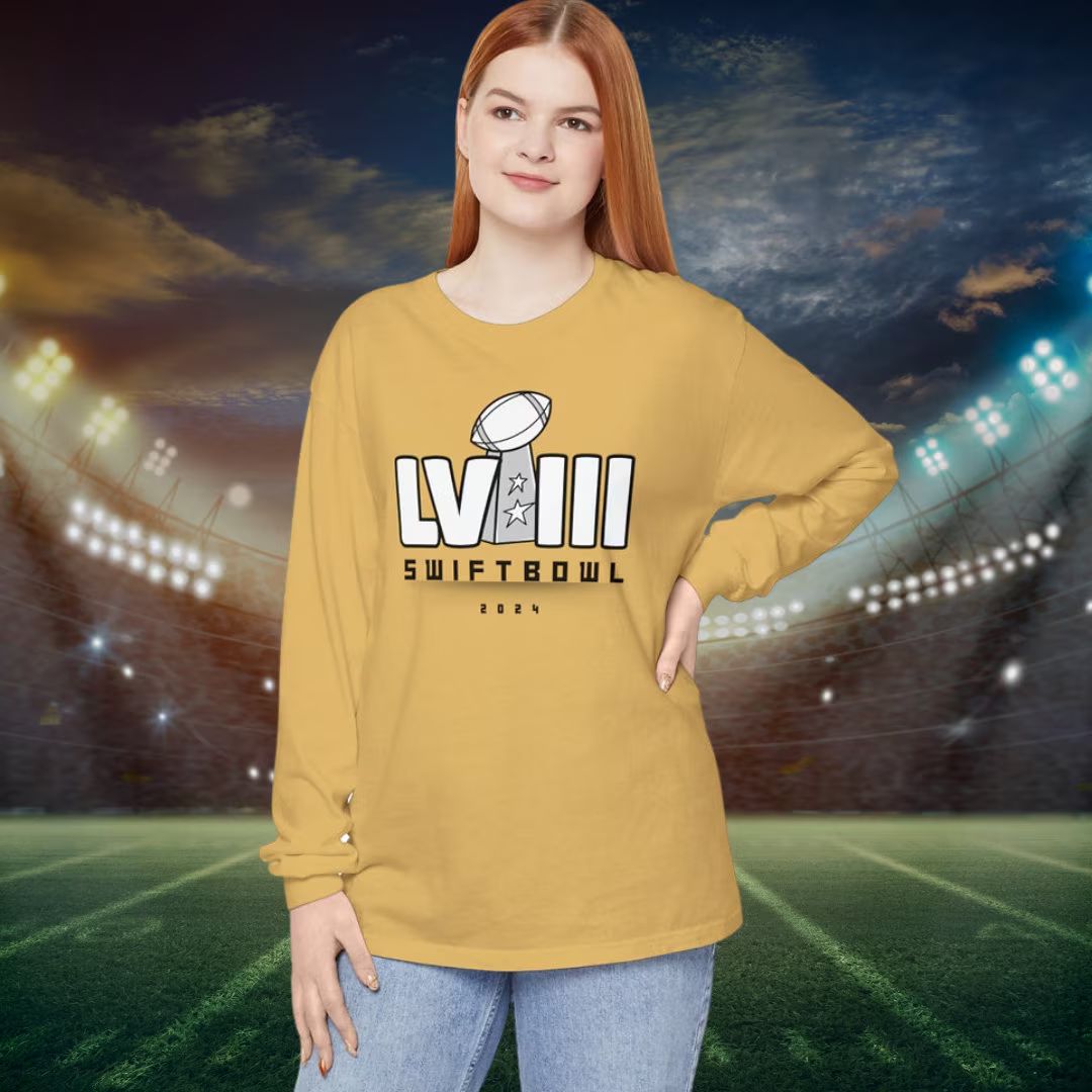 Swiftbowl Taylor Swift Football Super Bowl Comfort Color Long Sleeve - Etsy | Etsy (US)