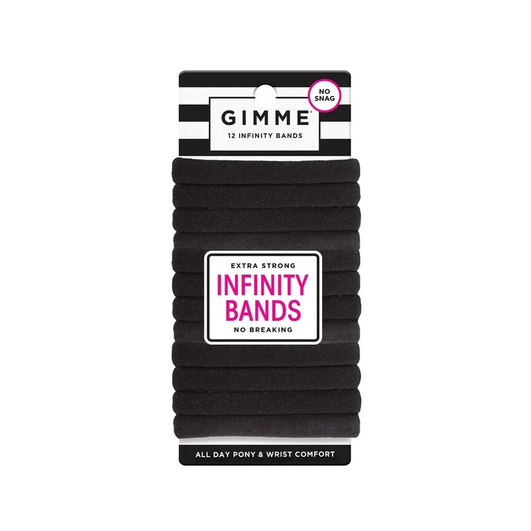 Gimme Medium Fit Ponytail Holder Hair Tie, Black, 12 Ct | Walmart (US)