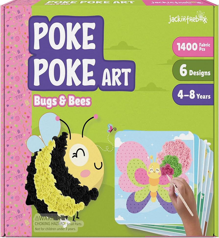 jackinthebox Poke Poke Art – Bugs Theme, Mess-Free Fabric Art and Craft, Flower Pressing Kits, ... | Amazon (US)