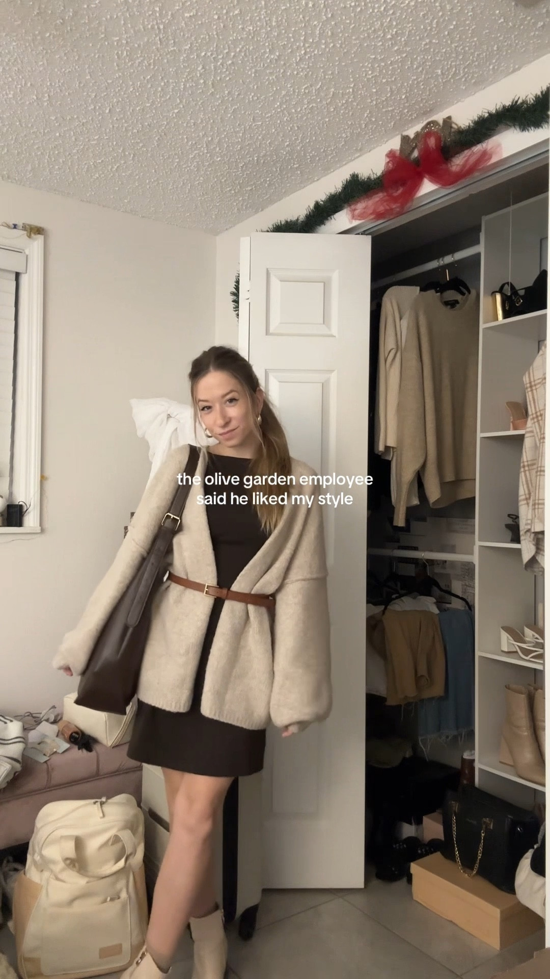 Easy neutral winter outfit with an oversized cardigan and brown hues🤎 wearing size small in the cardigan (it’s true to the oversized fit! I’m 5’1) 

#LTKSeasonal #LTKootd #LTKFindsUnder50