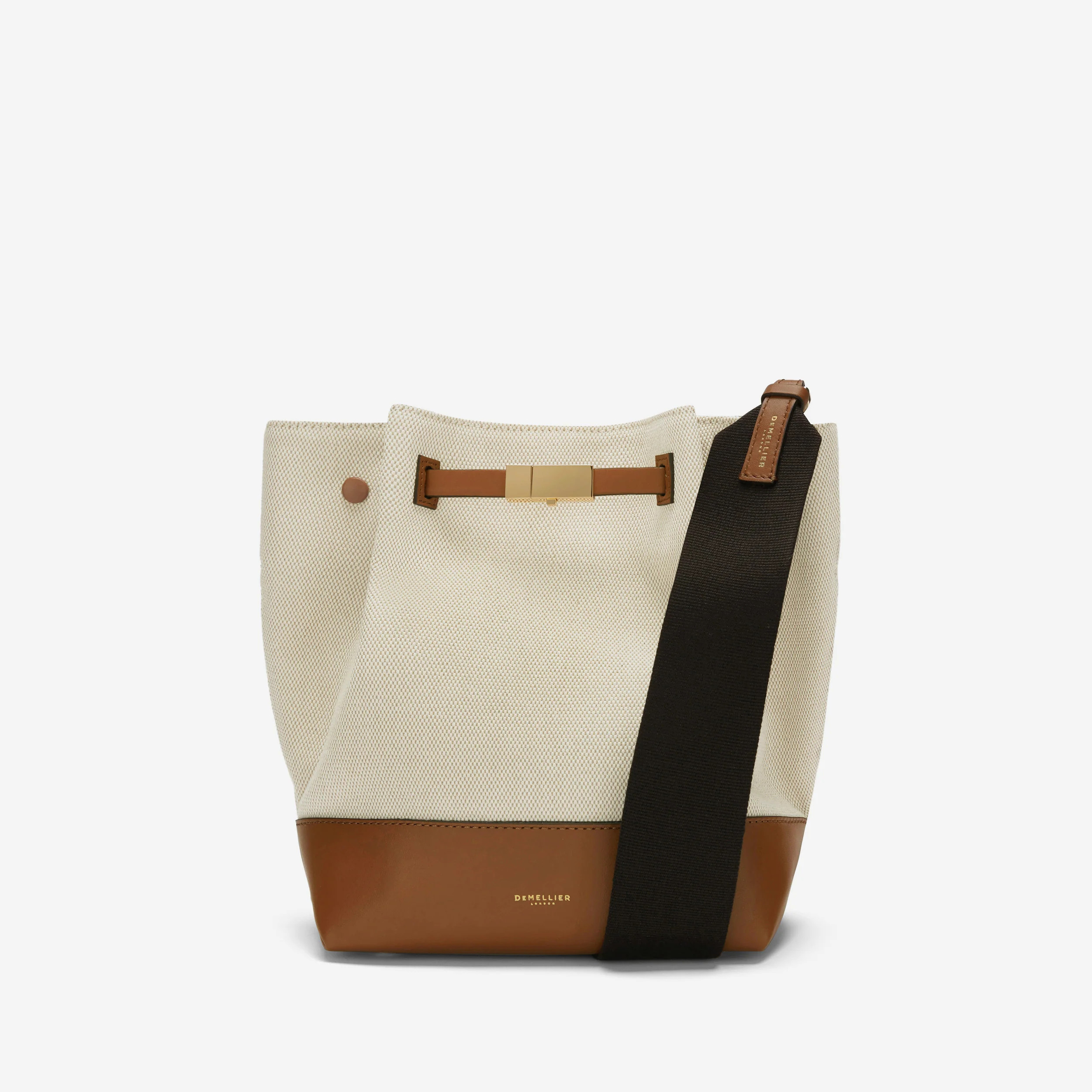 The New York Bucket | Salt & Pepper Canvas Tan Smooth | DeMellier | DeMellier