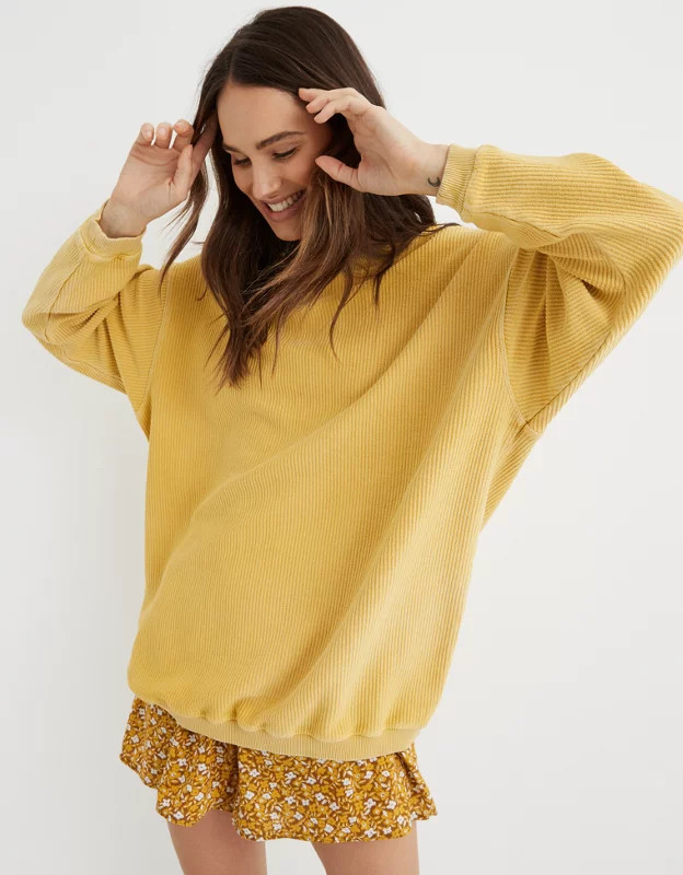 Aerie New Love Corded Oversized Sweatshirt | American Eagle Outfitters (US & CA)