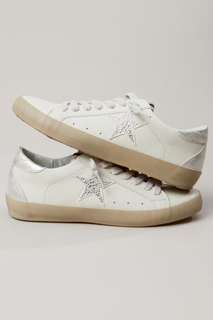 Paula Star Sneakers in White & Pearl | Altar'd State | Altar'd State
