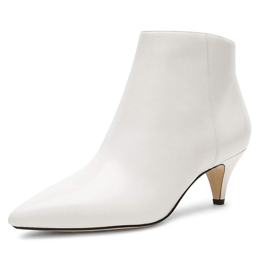 XYD Women Chic Low Kitten Heel Ankle Boots Pointed Closed Toe Side Zipper Prom Glitter Party Fash... | Amazon (US)