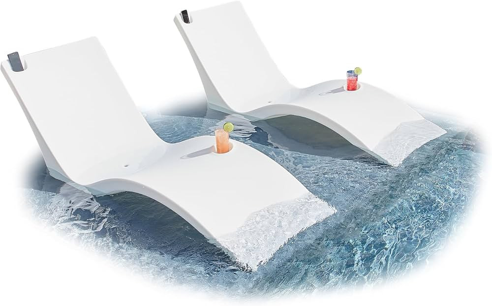 Kai Shelf Pool Lounger, in-Pool, Use in Pools with Shelves Up to 9 Inches Deep, Built-in Drink an... | Amazon (US)