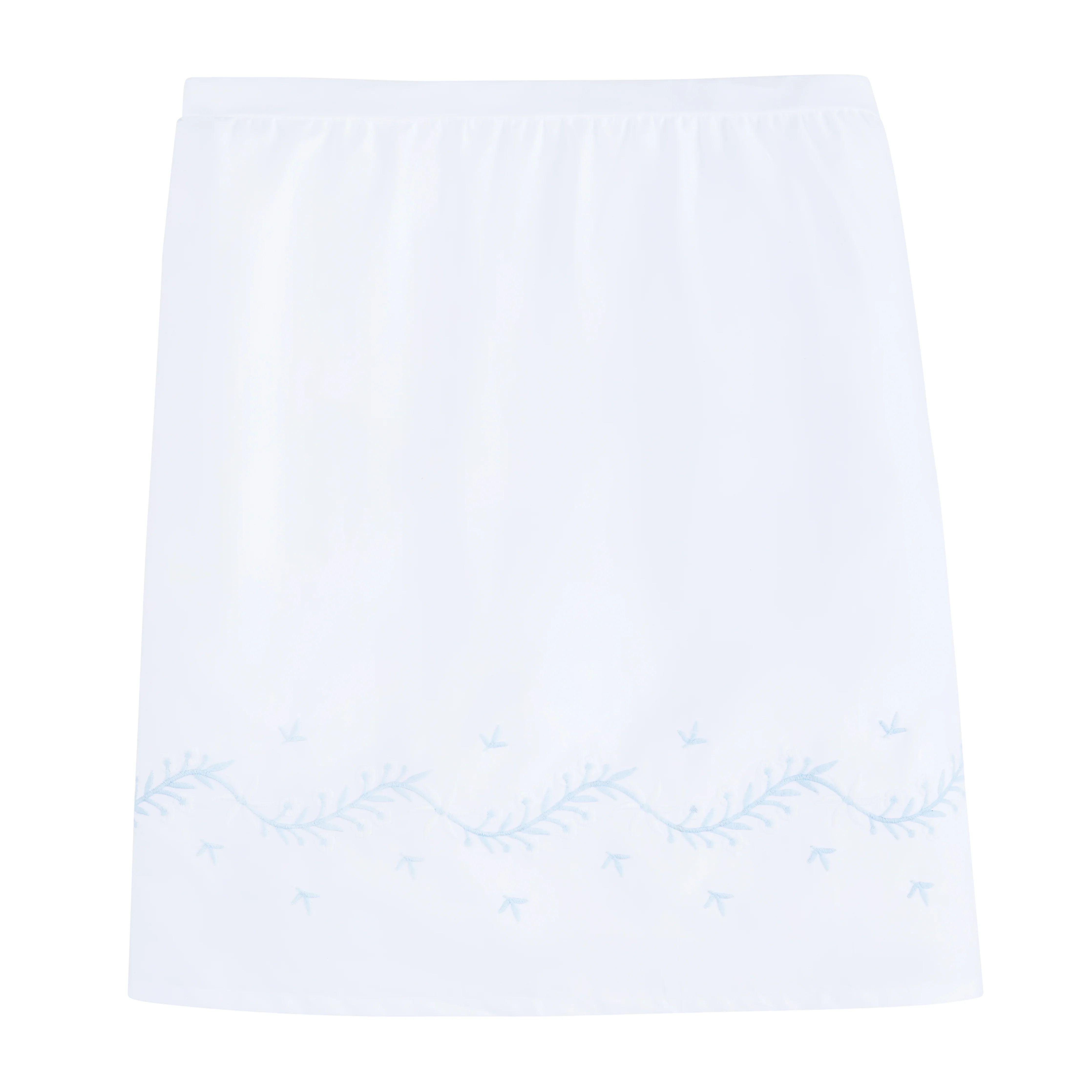 Embroidered Crib Skirt - Sky | Little English