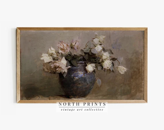 Samsung Frame TV Art  Vintage Flower Still Life DIGITAL - Etsy | Etsy (US)