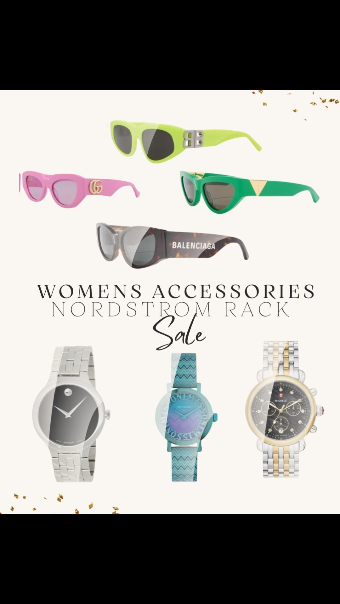 Luxury accessories on sale 🤍
Found amazing women’s designer accessories at Nordstrom Rack — Balenciaga, Gucci & Bottega Veneta sunglasses plus Movado, Michele & Missoni watches at unreal prices. Linking the best finds while they’re still available!

#fashionaccessories #luxuryforless #LTKSale #nordstromrack #designersunglasses #sale #luxurysale #designersale #sunglasseslover #accessories #designeraccessories #luxuryfinds

#LTKgrwm #LTKSaleAlert #LTKWorkwear