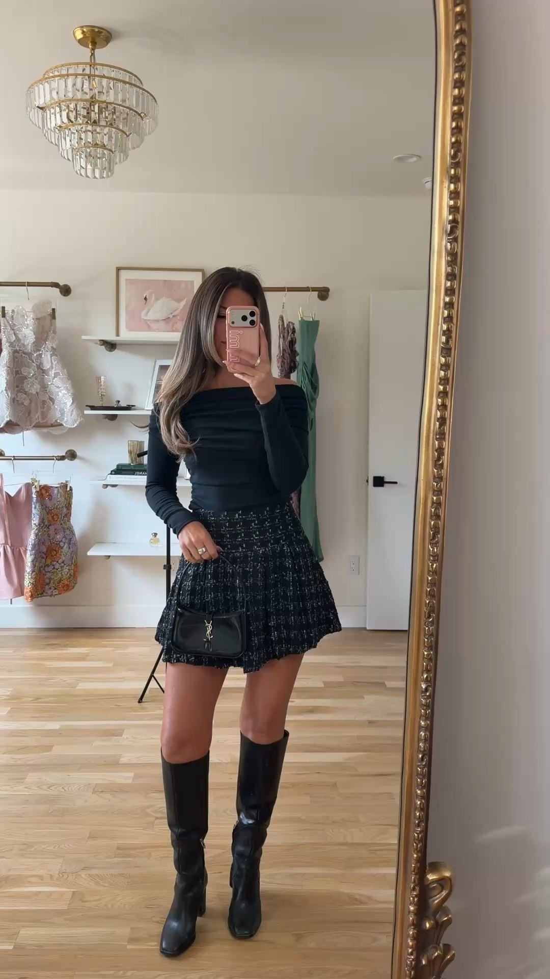black off-the-shoulder top with a tweed mini skirt VICI fall and winter special occasion outfit under $55 🖤 use code emerson40 thru tuesday only!

I’m 5’4” and wearing my usual smalls/2

fall outfits, fall dresses, autumn outfits, sweater dresses, midi dresses, long sleeve dresses, casual outfits, thanksgiving outfits, family photo outfits, date night outfits, work outfits, fall fashion, autumn fashion, cozy outfits, transitional outfits, neutral outfits, everyday outfits, weekend outfits, women’s fashion, affordable dresses

#LTKootd #LTKSeasonal #LTKgrwm