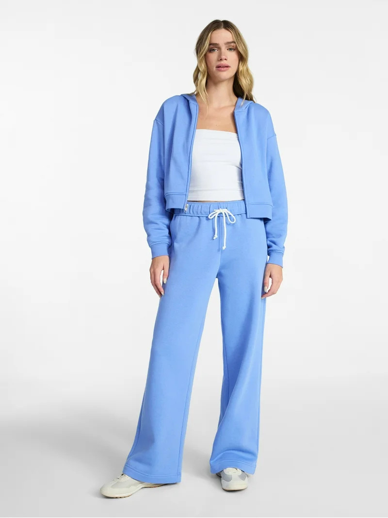 No Boundaries Boxy Zip-Up Hoodie, Women's XXS-XXL | Walmart (US)