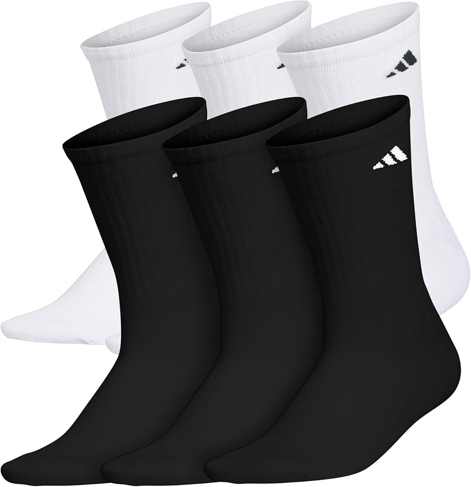 adidas Women's Athletic Cushioned Crew Socks with Arch Support, 6-Pack, Durable, Moisture-Wicking | Amazon (US)