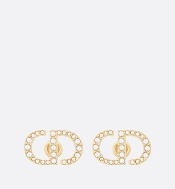 Gold-Finish Metal and White Resin Pearls | Dior Couture