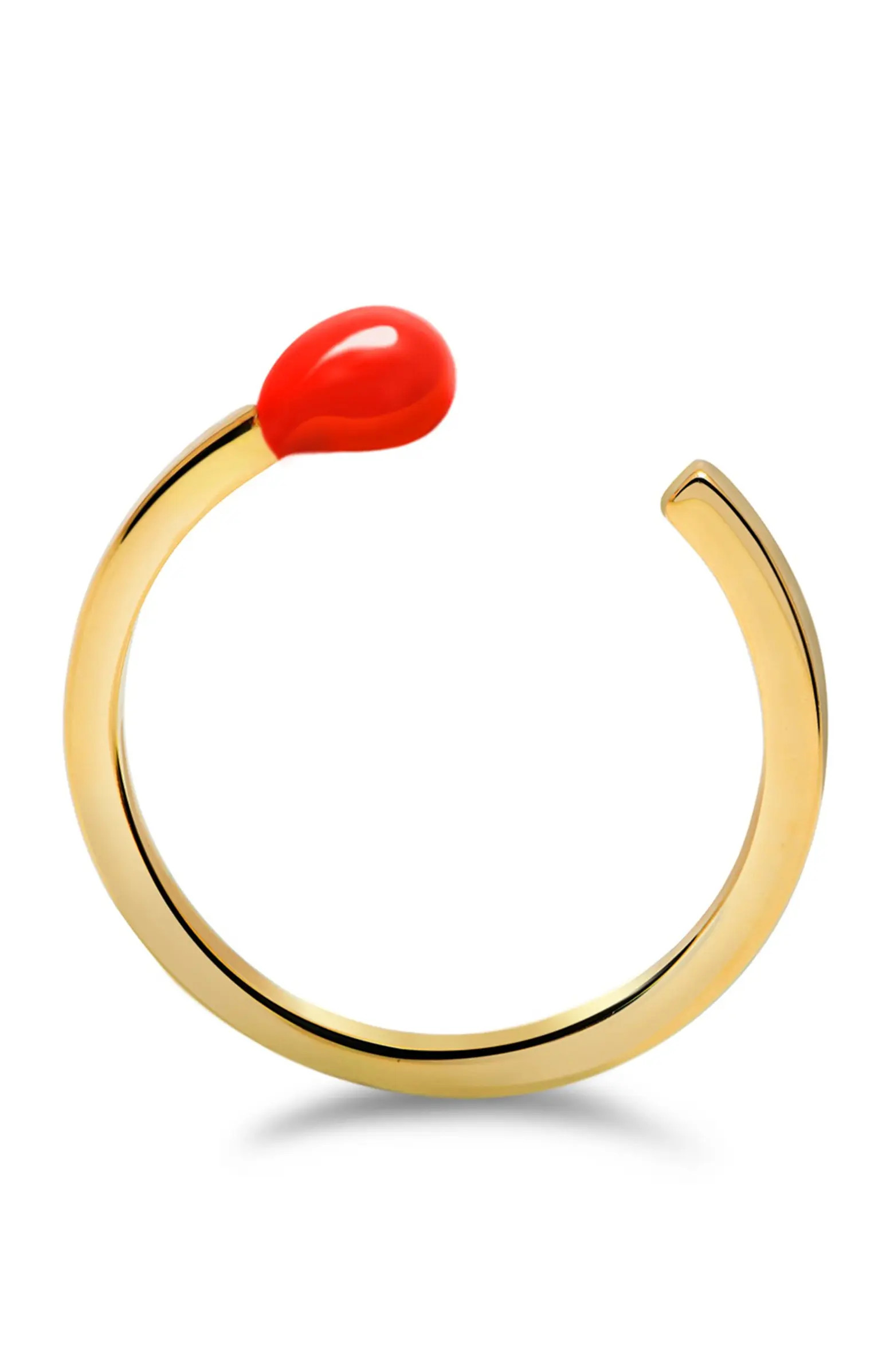 Yellow Gold Vermeil Red Matchstick Bypass Ring | Nordstrom Rack