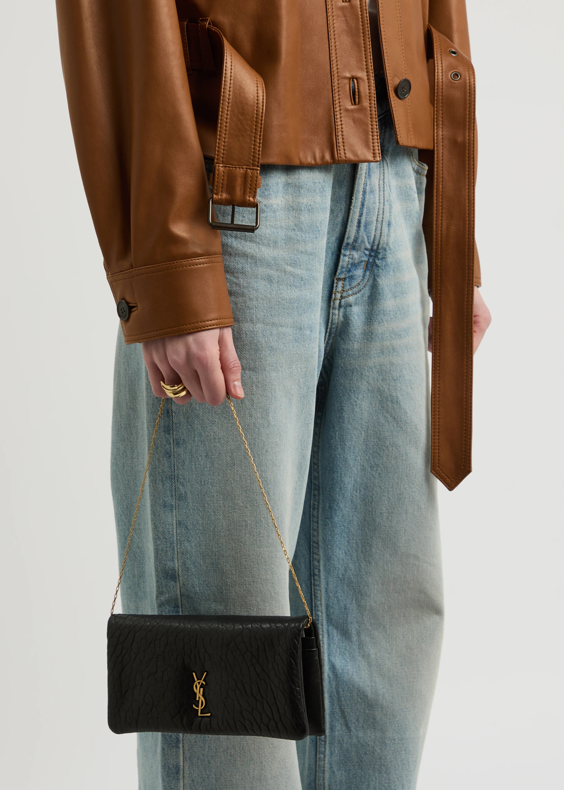Calypso grained leather shoulder bag | Harvey Nichols