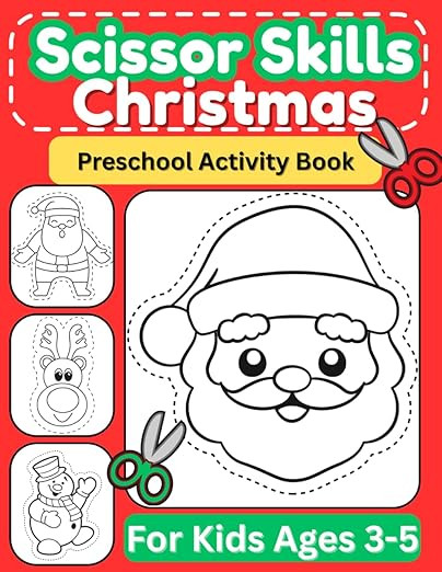 Christmas Scissor Skills: Cutting Practice Holiday Activity Book for Preschoolers (Ages 3–5): C... | Amazon (US)