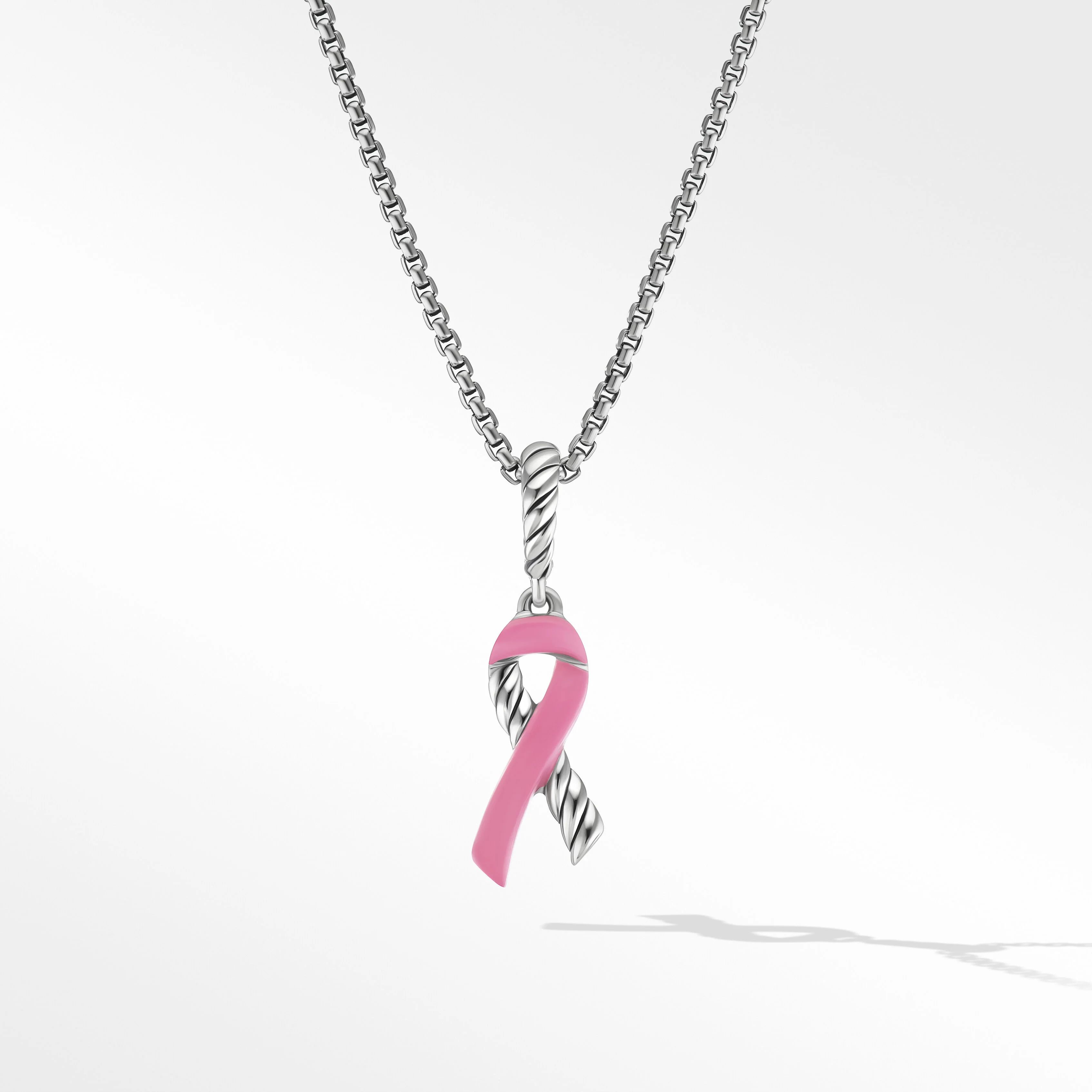 Cable Collectibles® Ribbon Necklace with Pink Enamel | David Yurman