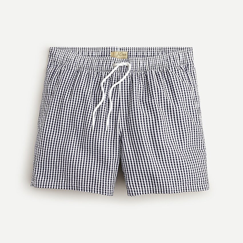 6" swim trunk in gingham seersucker | J. Crew US