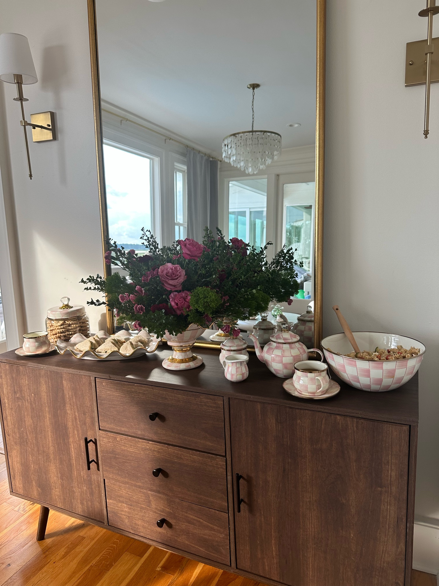 MacKenzie-Childs, Rosy Check collection,  pink dinnerware, pink drinkware, tea party supplies, all pink kitchen supplies

#LTKParties #LTKHome