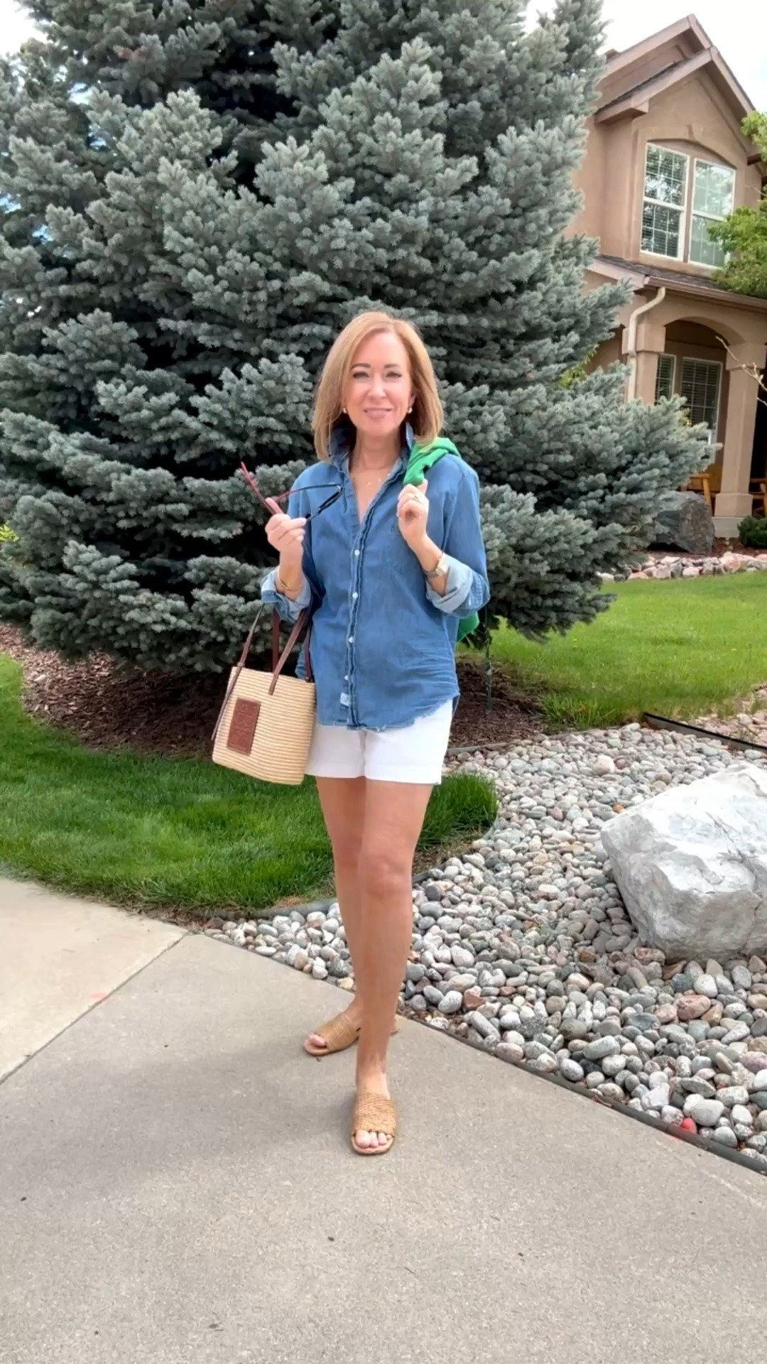 Denim & white is a great combination💙🤍
Tops runs big, I’m wearing an XXS

Shorts run tts, I’m wearing 2P

Easy, relaxed style

#LTKootd #LTKOver40 #LTKPetite