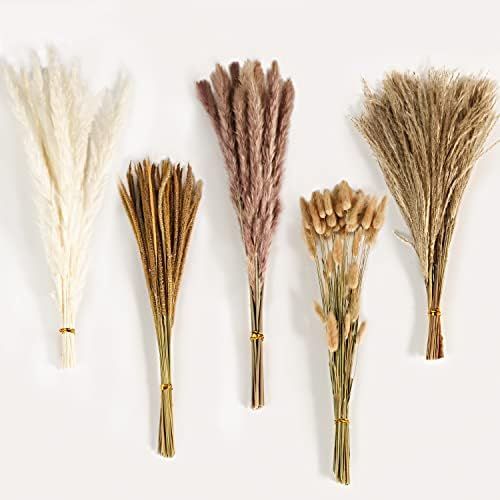 Dried Pampas Grass Decor, 120Pcs Boho Home Wedding Party Decor Dried Flowers Arrangements White &... | Amazon (US)