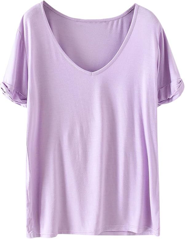 Women's Summer Short Sleeve Loose Casual Tee T-Shirt | Amazon (US)