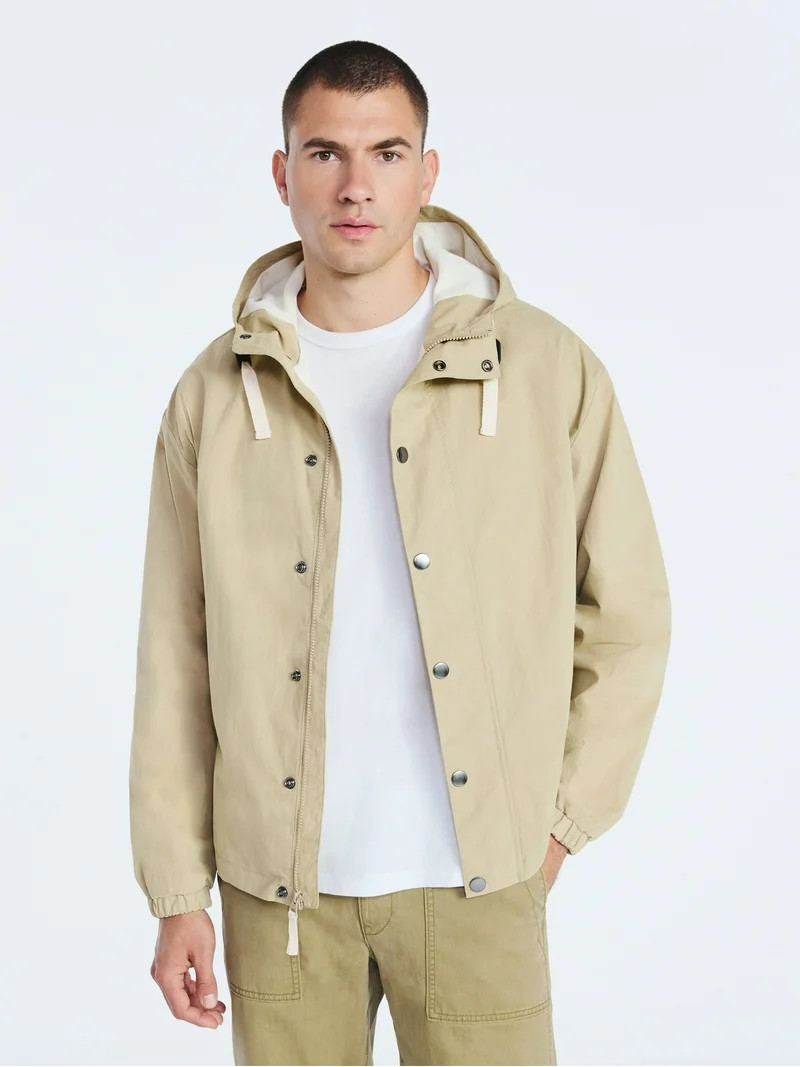 Free Assembly Men's Utility Jacket with Hood, Sizes S-3XL | Walmart (US)