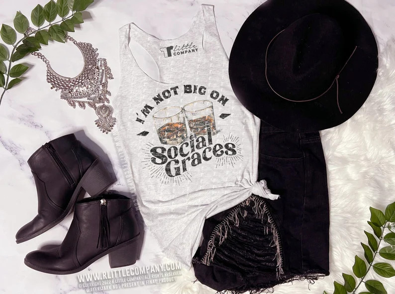 I'm Not Big on Social Graces Women's Triblend Tank | Etsy | Etsy (US)