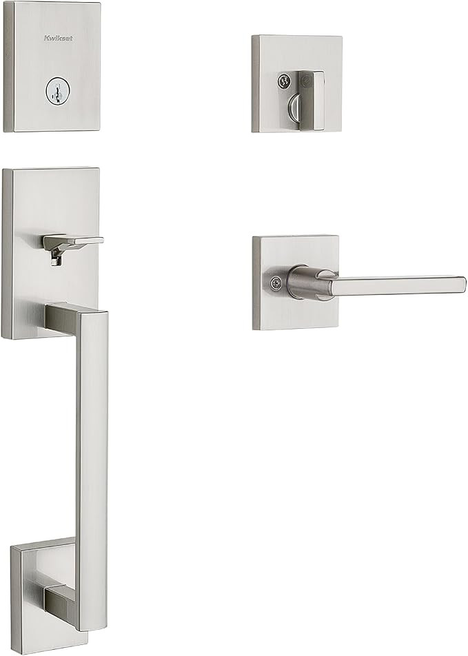 Kwikset San Clemente Front Door Lock Handle and Deadbolt Set, Entry Handleset Exterior with Inter... | Amazon (US)