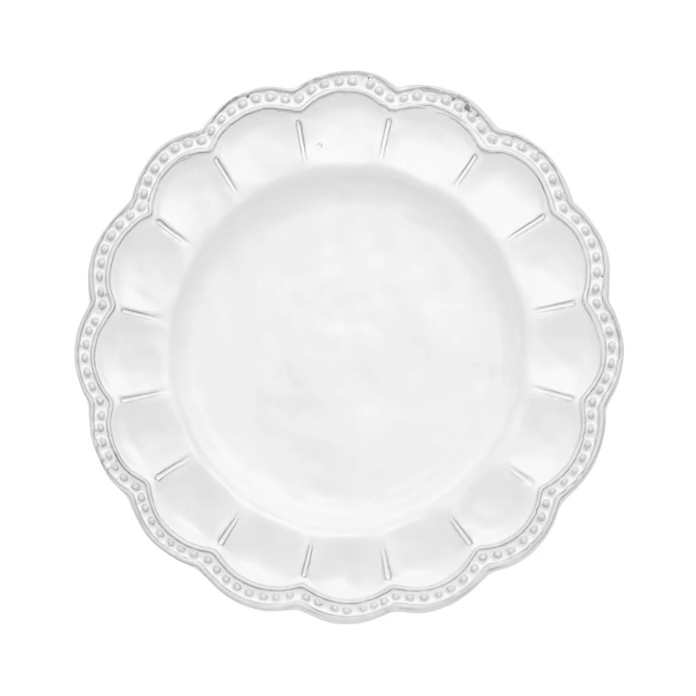 Bella Bianca Beaded Salad/Dessert Plate | Arte Italica & Crown Linen Designs