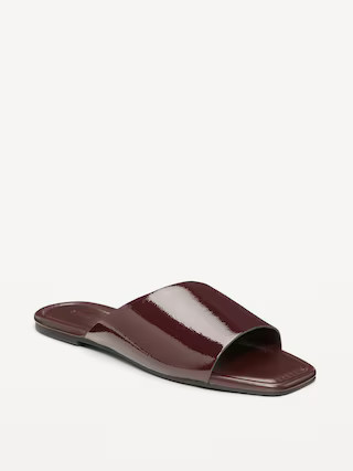 Faux-Leather Slide Sandals for Women | Old Navy | Old Navy (US)