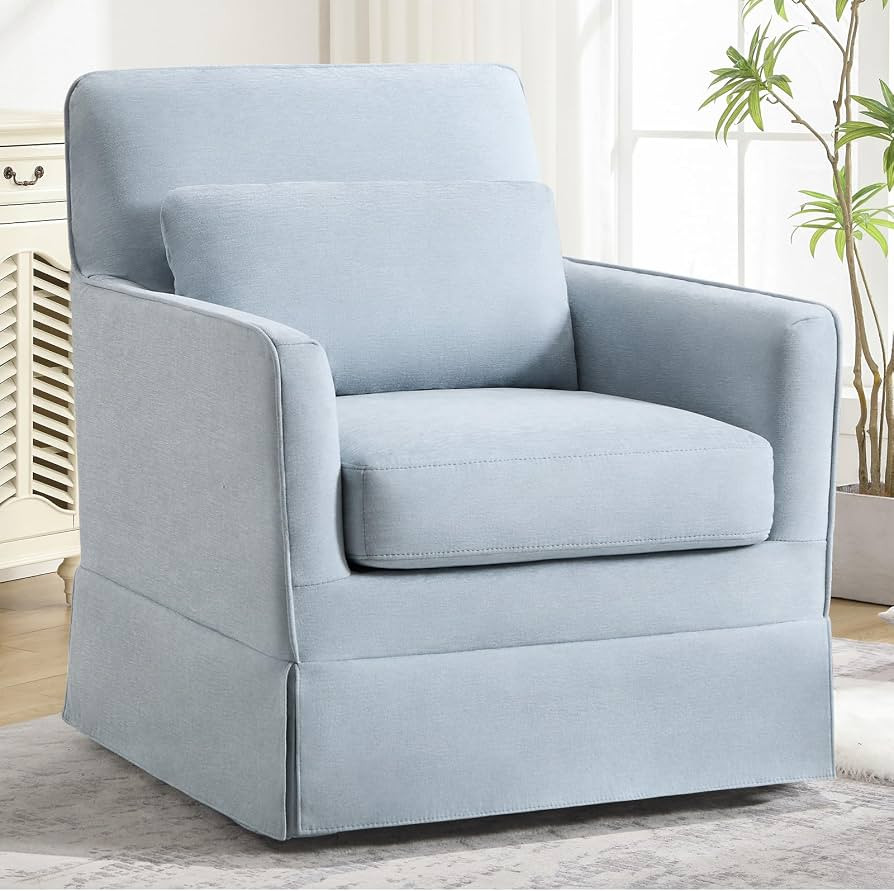 INZOY Swivel Accent Chair, Mid Century Modern Chair, Comfy Swivel Barrel Reading Chair, Upholster... | Amazon (US)