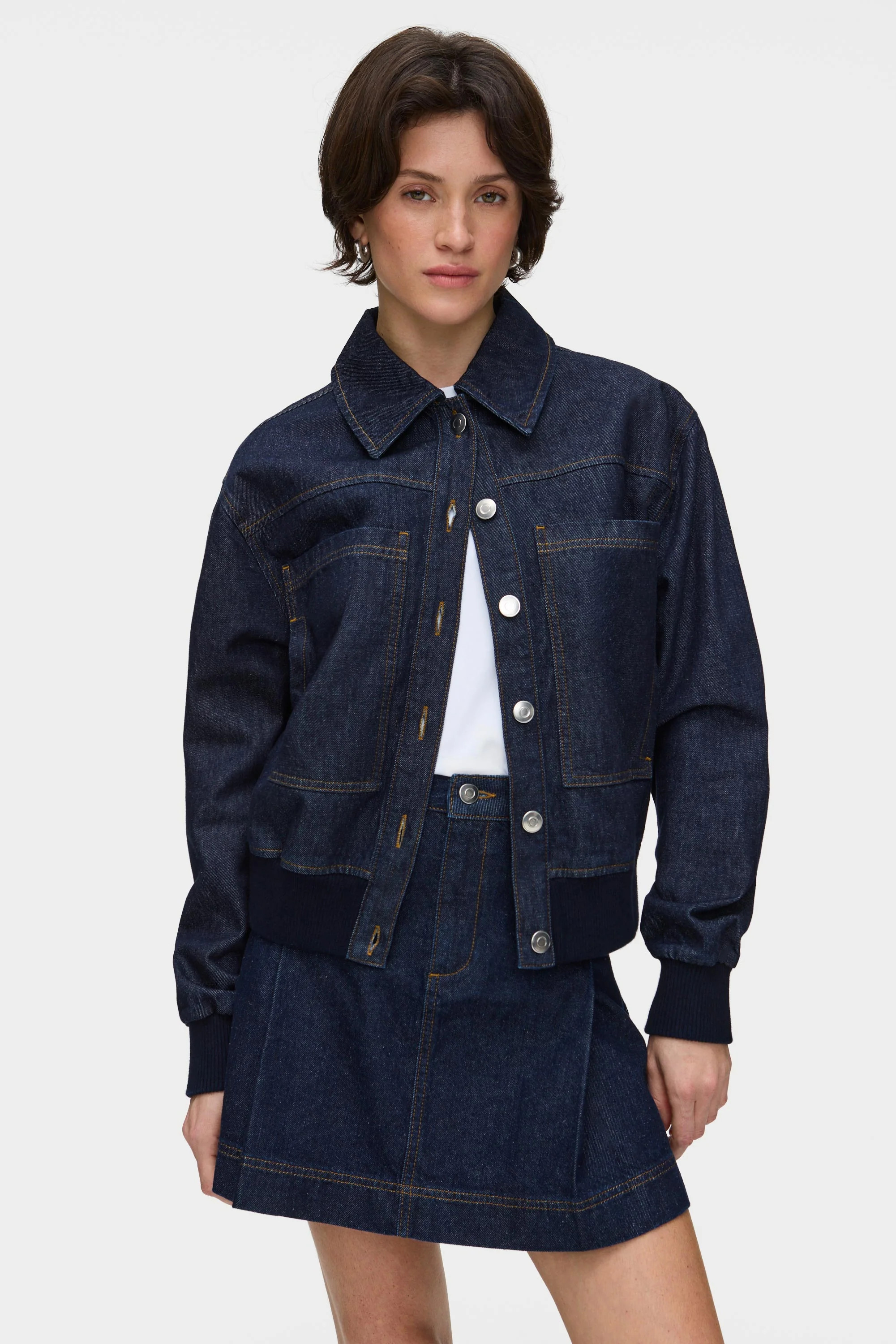 ALIGNE Pleated Denim Mini Skirt - Indigo | Yolie | Aligne UK