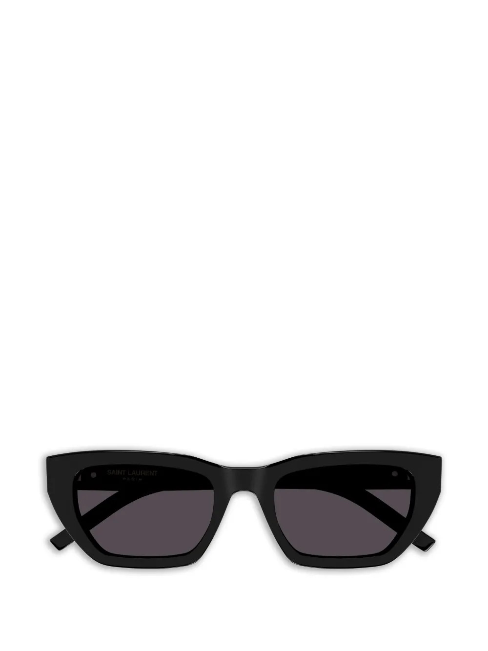 Saint Laurent Eyewear logo-plaque rectangle-frame sunglasses - Black | Farfetch Global