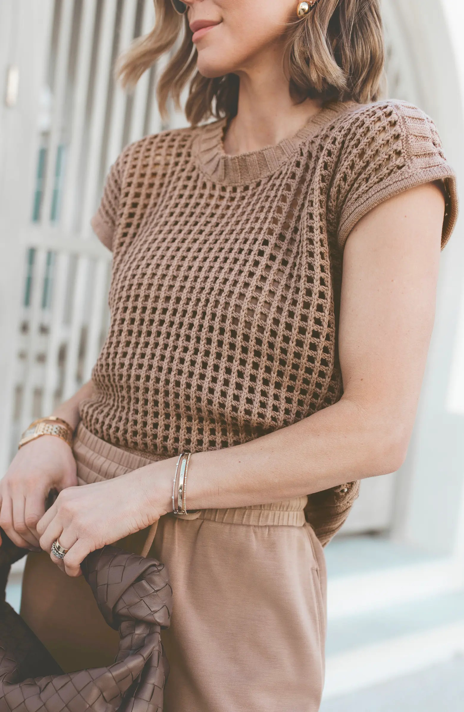 Splendid x CellaJaneBlog Open Stitch Short Sleeve Sweater | Nordstrom | Nordstrom