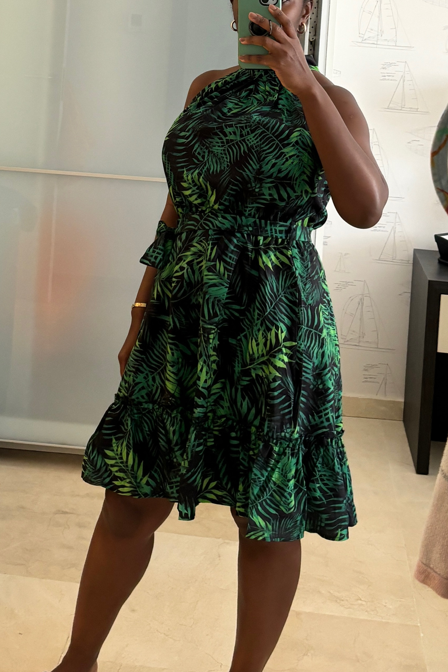 #Amazonfinds leaf print halter neck a-line dress. It hangs so beautifully! Easy to dress up or down 👗🍃

#LTKFindsUnder100 #LTKWedding #LTKStyleTip