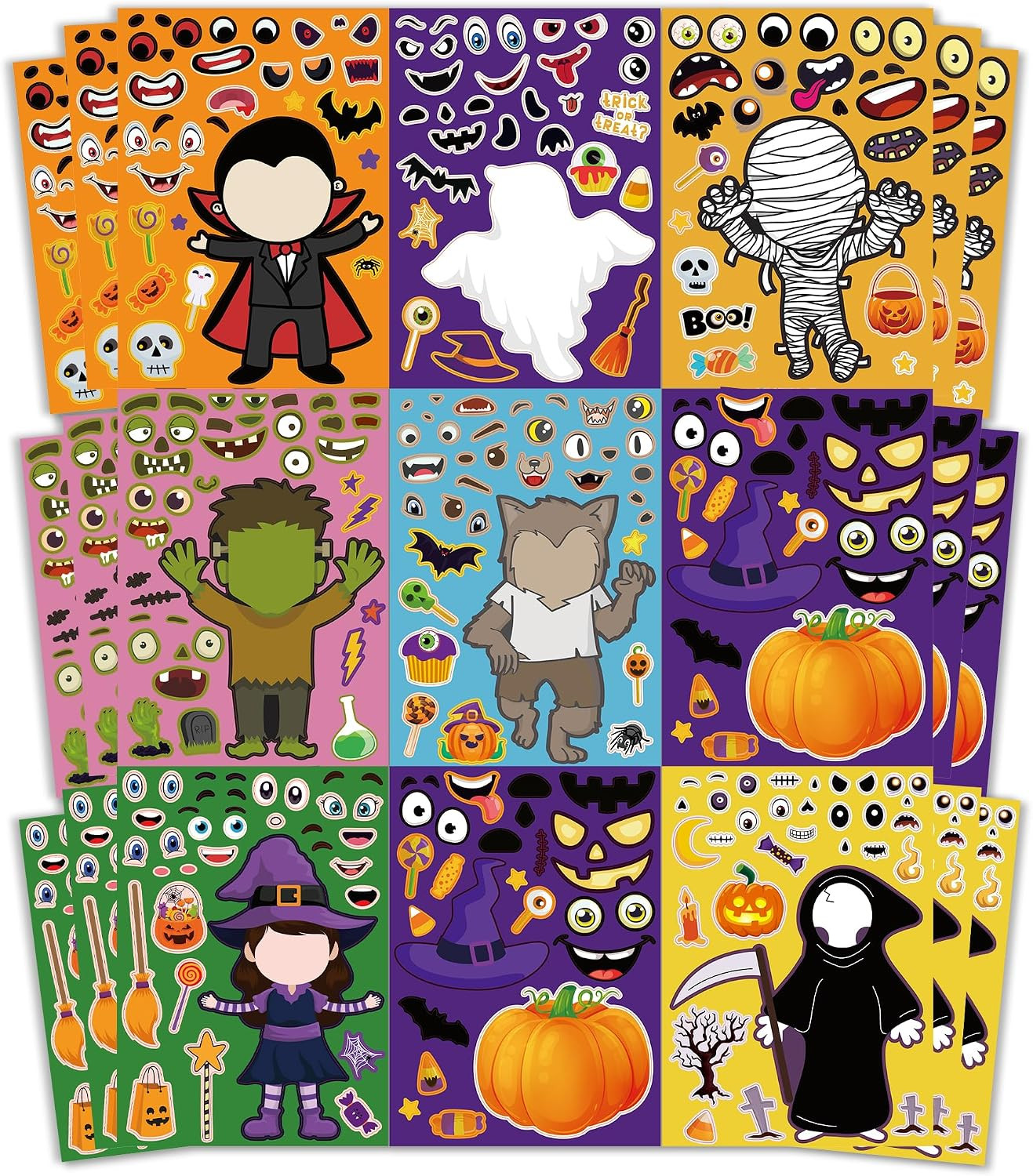 Halloween Party Favors - DIY Crafts Stickers for Kids | Kids Halloween Games Toys Gifts Treats Decorations Activities Party Supplies(24 Sheets) | Amazon (US)
