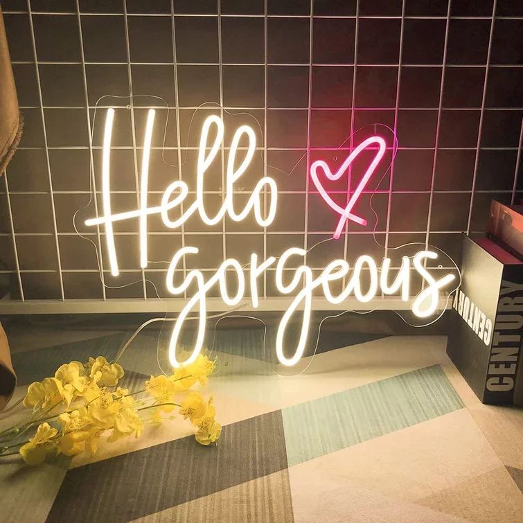 Hello Gorgeous Neon Signs for Wall Decor, Romantic Led Neon Sign for Wedding, Party, Adjustable N... | Walmart (US)