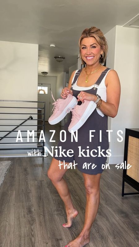 Amazon outfits featuring favorite Nike sneaks that are ON SALE!! 
•••Look 1: 
Nike Air Force 1PLT.AF.ORM (tts)
Medium in shortalls (color: dark grey)
Medium in backless tank bodysuit
•••Look 2: 
Nike Air Max 90 (tts)
CRZ Yoga butter leggings (med)
Amazon tanks (small)
•••Look 3:
Nike Court Legacy Lift (tts)
Waffle knit jumpsuit (small)
Double lined baby tee (small)




#LTKStyleTip #LTKSaleAlert #LTKShoeCrush