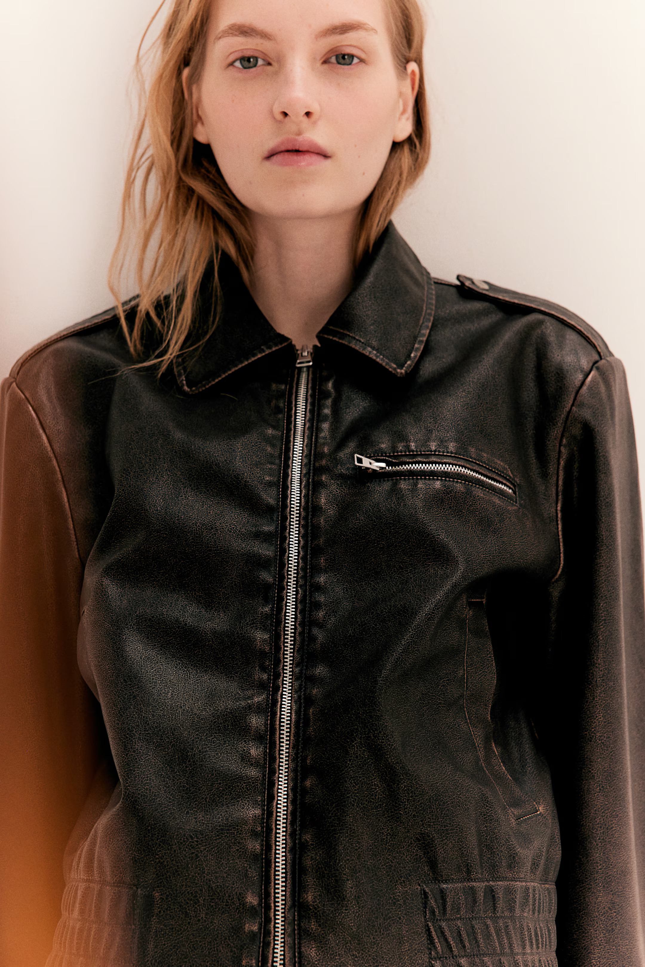 Distressed-look Shoulder-pad Jacket | H&M (US + CA)