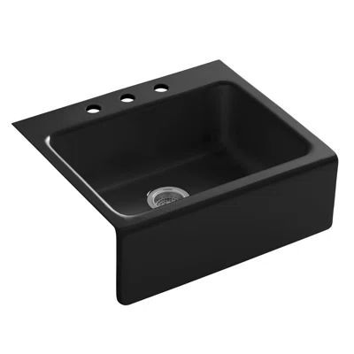 Alcott 25" x 22" x 8-5/8" Tile-In Single-Bowl Kitchen Sink with Apron-Front and 3 Faucet Holes | Wayfair North America
