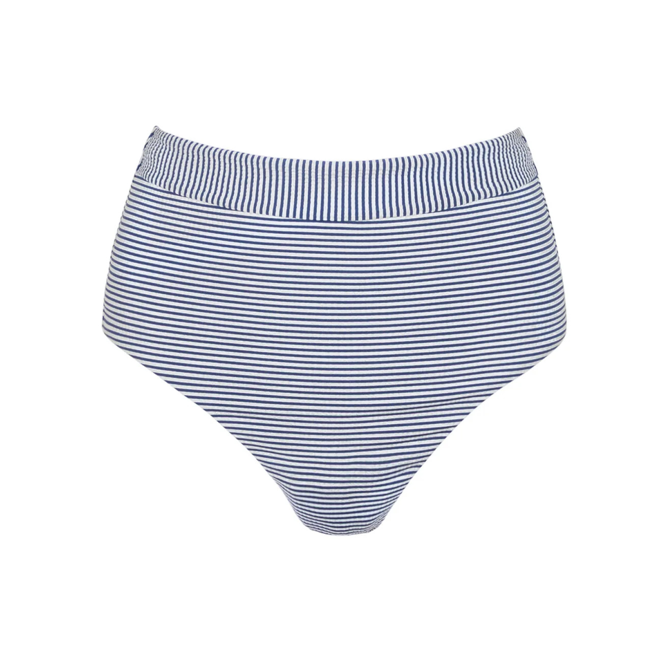 women's harbor stripe high waist bikini bottom | minnow