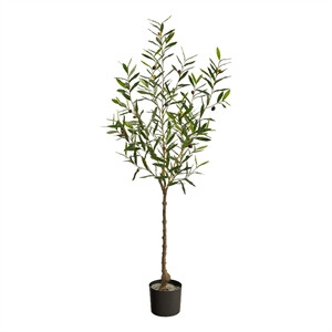 Nearly Natural 60" Olive Artificial Tree with Faux Olives in Green/Black | Cymax