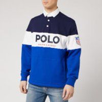 Polo Ralph Lauren Men's Polo Logo Rugby Top - Newport Navy - L | Coggles (Global)