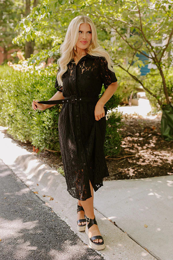 For The Love Of Lace Button Down Midi Curves | Impressions Online Boutique