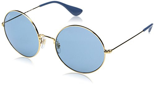 RAY-BAN RB3592 Ja-Jo Round Sunglasses, Gold/Blue Mirrored, 55 mm | Amazon (US)