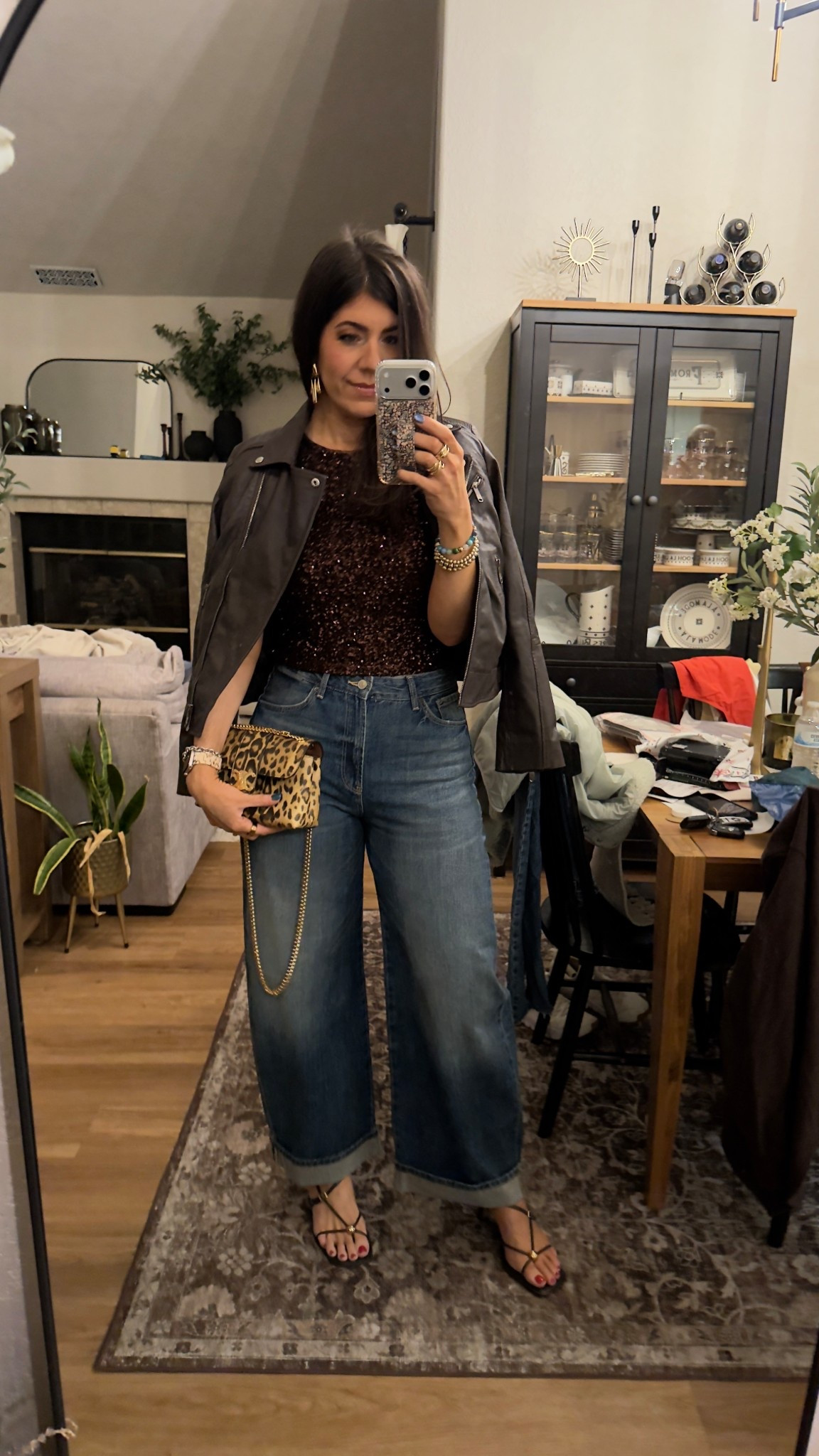 What I wore for a crab feed-would also work for a casual date night
Sequin tee- medium
Faux leather jacket- medium
Jeans-8 but whoa do they run big, size down 

#LTKMidsize #LTKTall #LTKOver40